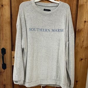Southern Marsh Light Gray Crewneck Sweater